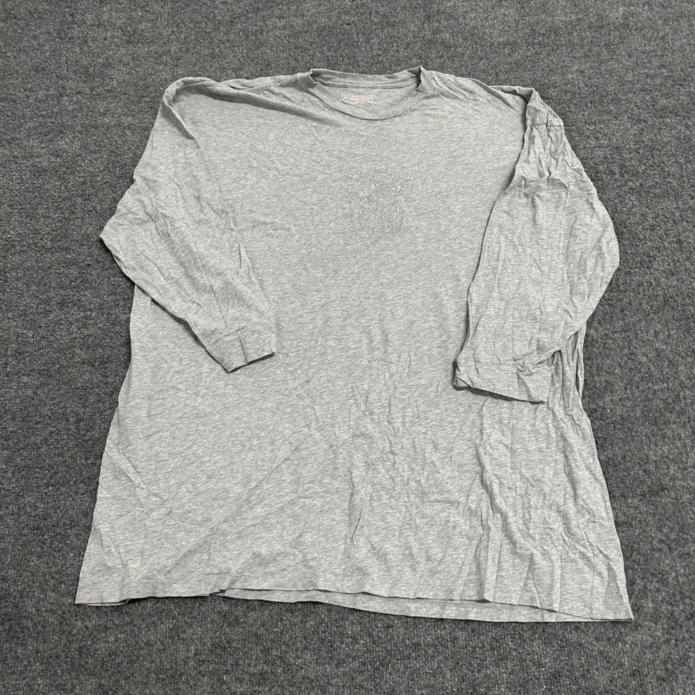 Victoria's Secret Top Womens XL/XXL Gray Cotton Rhinestone Long Sleeve Lounge